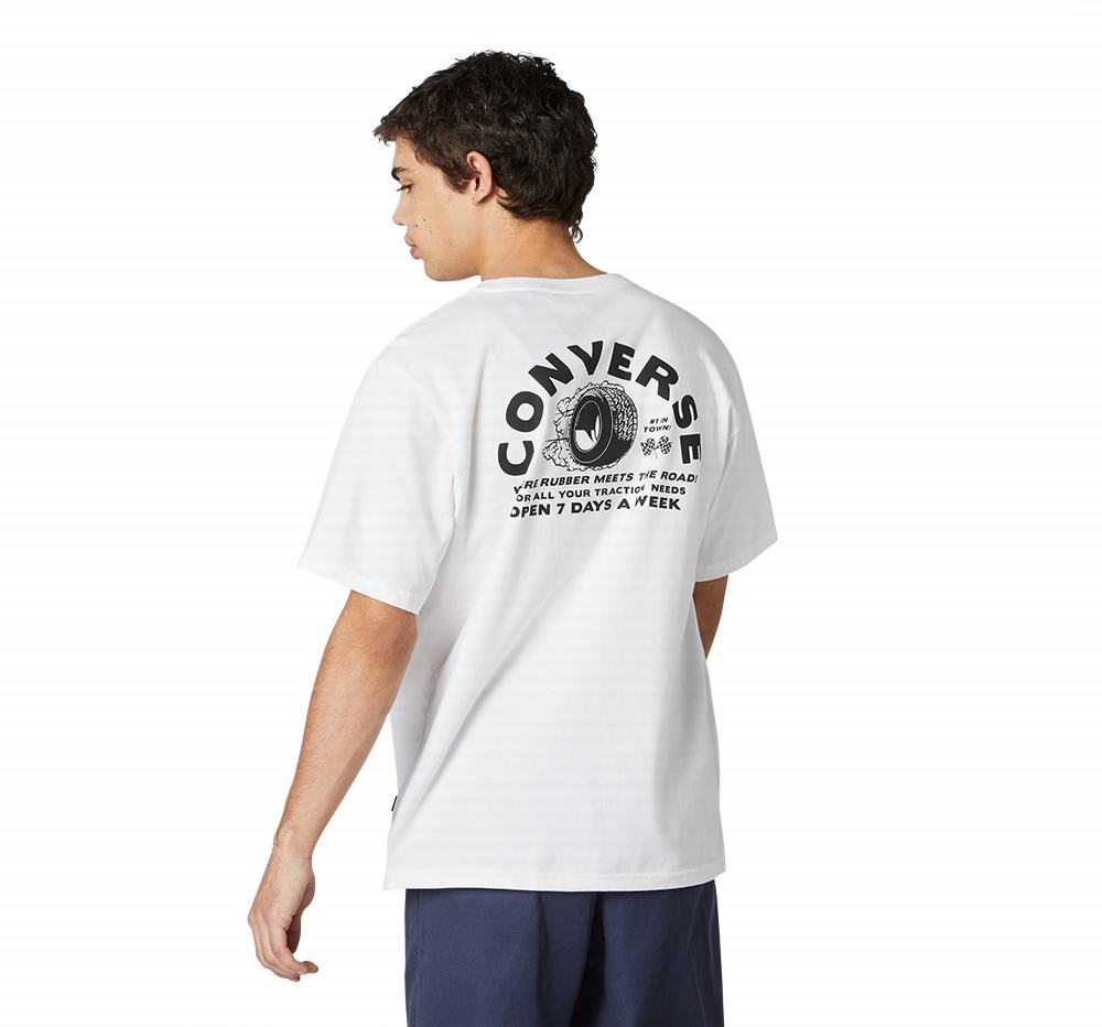 Camiseta Converse AUTO REPAIR SHOP Homem Branco 854730IBY